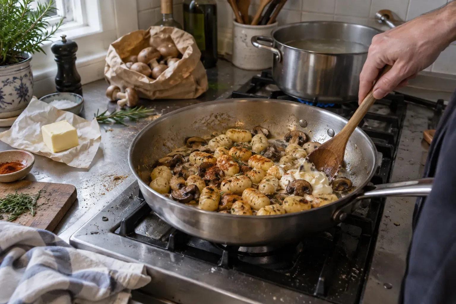 500 g de gnocchis, 400 g de champignons : un dîner au paprika fumé pour trois, prêt en quatre étapes