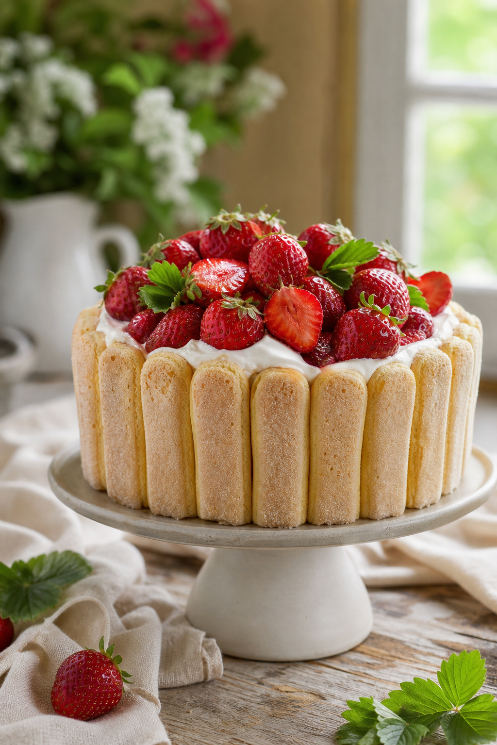 La charlotte aux fraises devient un gâteau facile à démouler