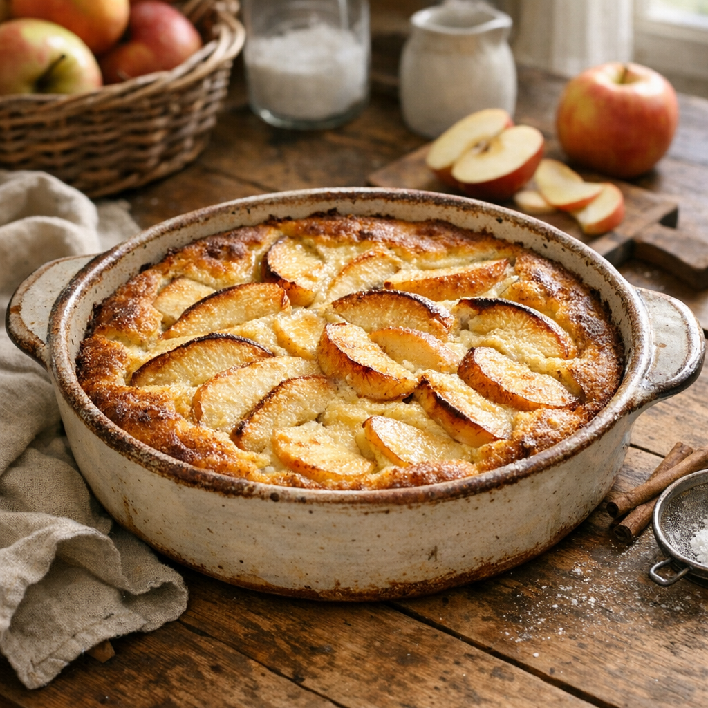 Le Clafoutis aux Pommes de grand-mère est moelleux et facile