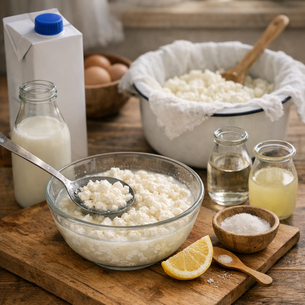 Faut-il absolument éviter le lait UHT pour faire prendre un cottage cheese maison, et quel ratio acide/lait utiliser ?