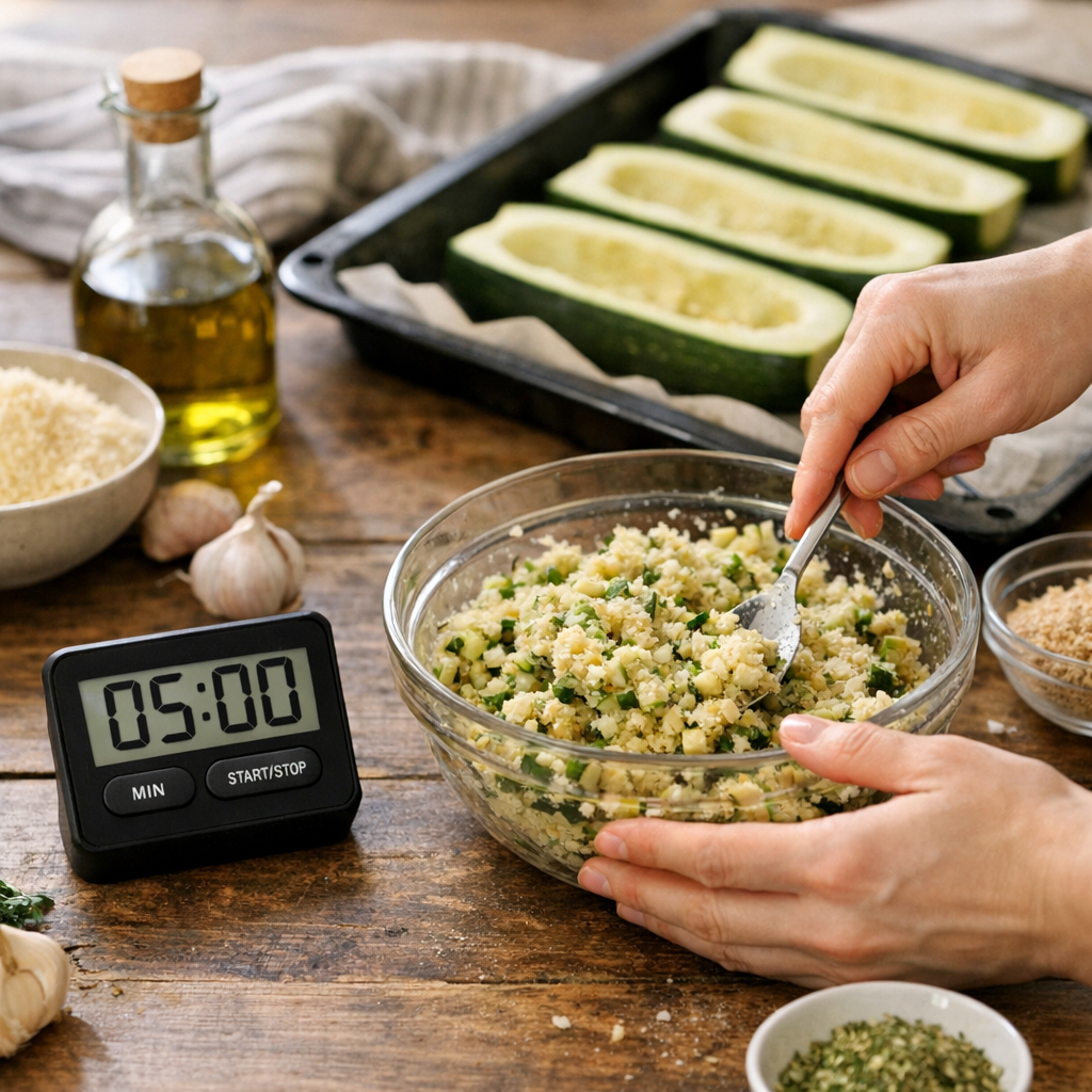5 minutes chrono pour préparer la bonne texture avant cuisson