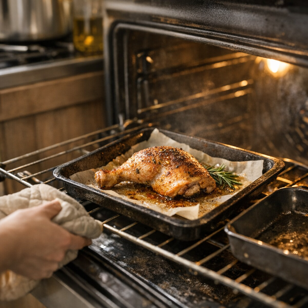 Faut-il vraiment réduire le temps de cuisson si je ne fais cuire qu’une seule cuisse de poulet au four ?