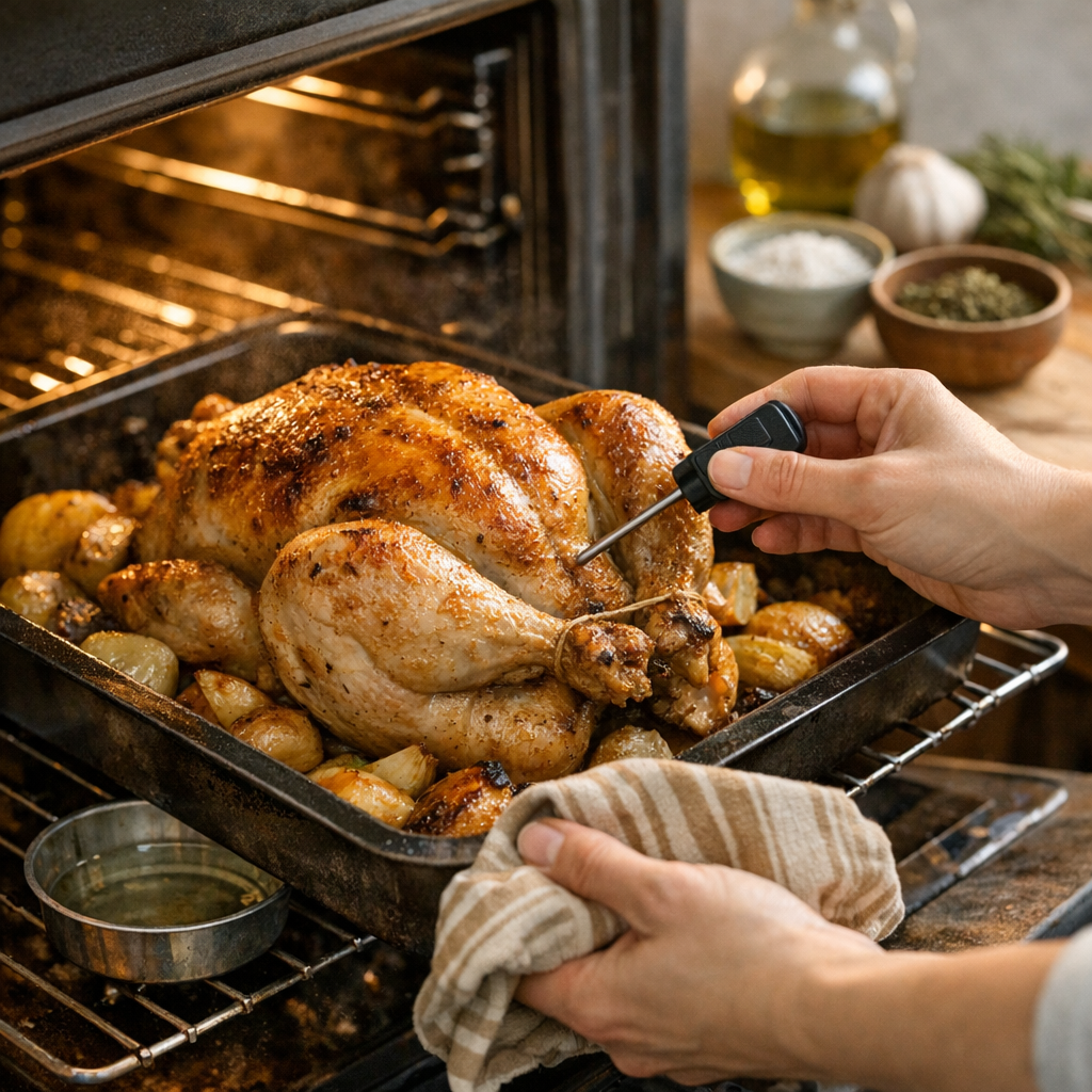 La méthode la plus fiable : une cuisson en phases pour un poulet rôti doré sans blanc sec
