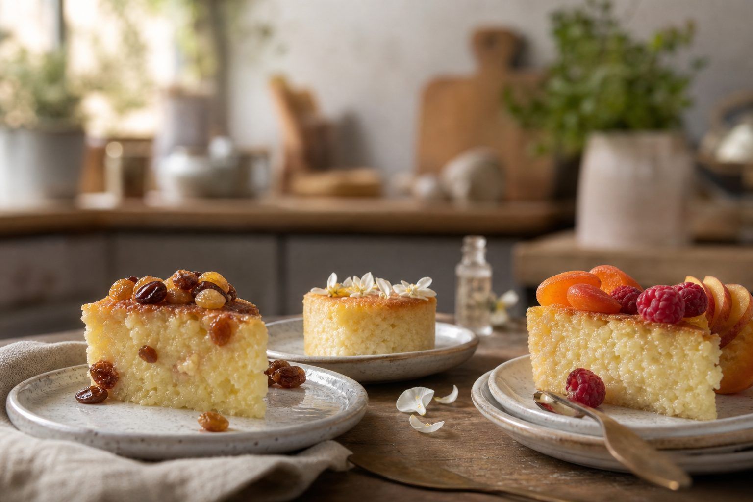 Variantes du gâteau de semoule : raisins, fleur d’oranger ou fruits de saison