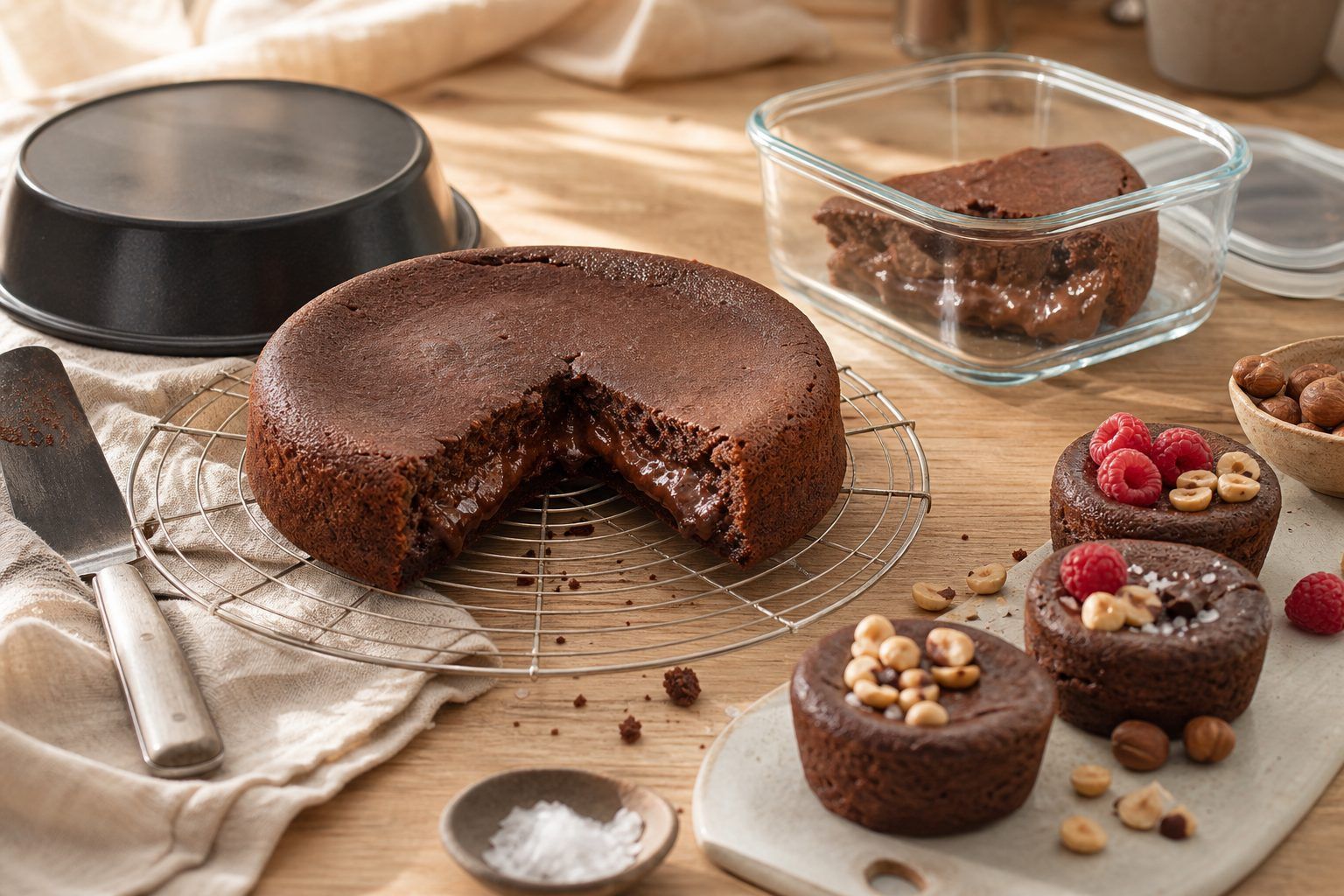 Démoulage, conservation et variantes du fondant au Nutella