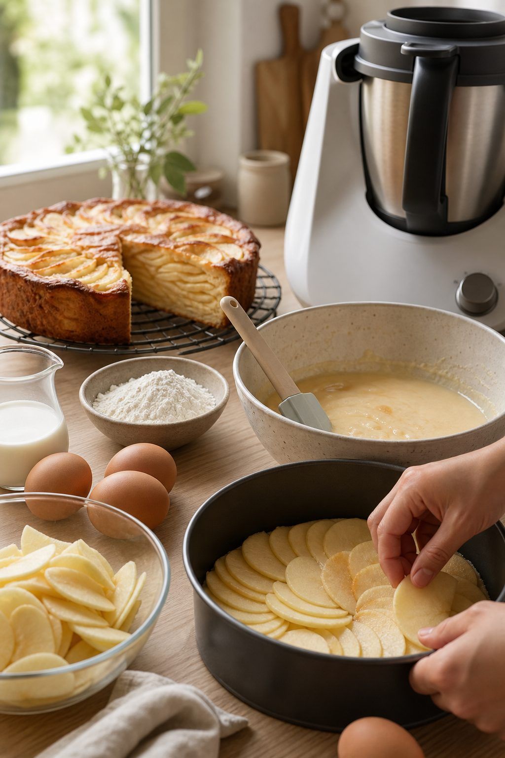 3. La recette du gâteau invisible aux pommes avec Thermomix, étape par étape