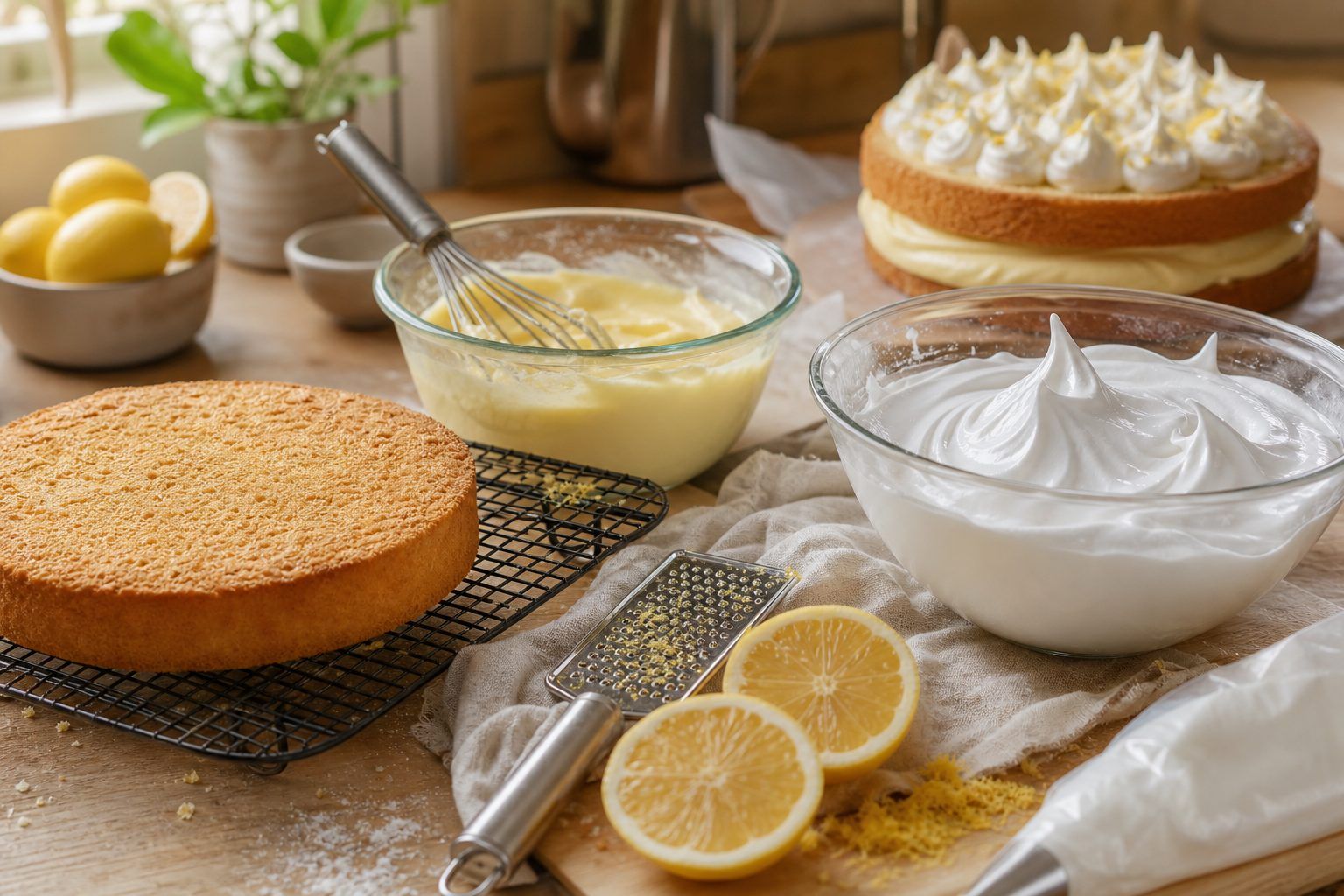 Préparation&nbsp;: réussir le biscuit, la crème et la meringue