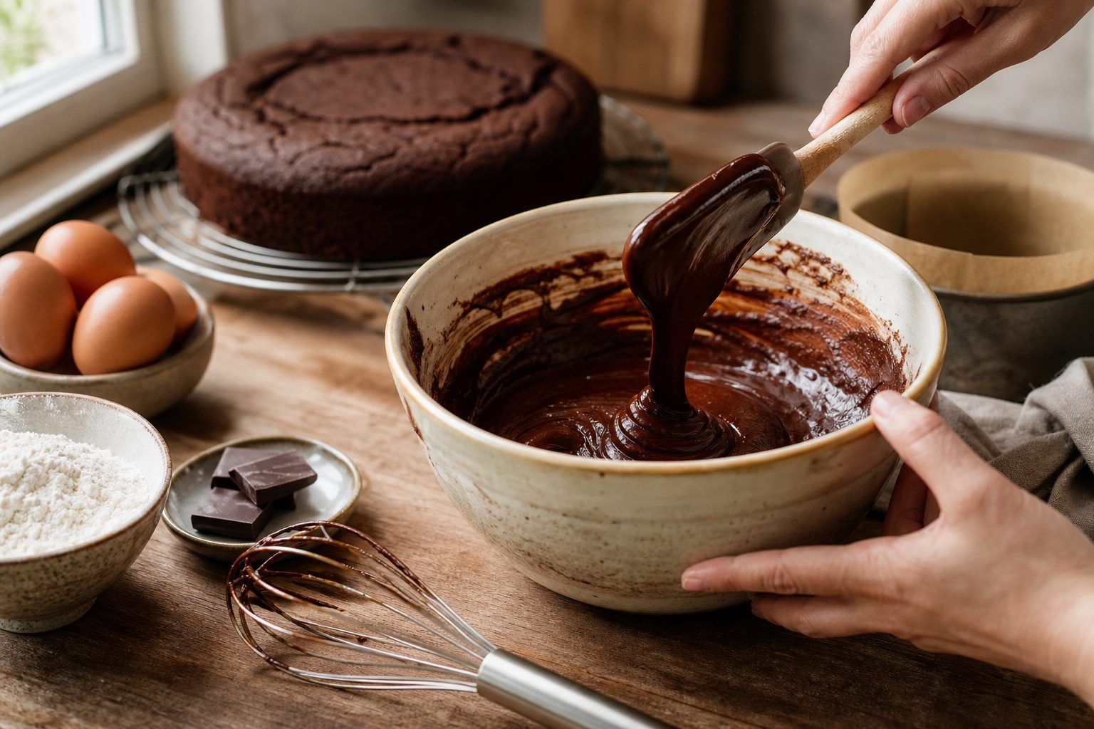 Recette de base rapide&nbsp;: le geste juste pour un gâteau au chocolat réussi