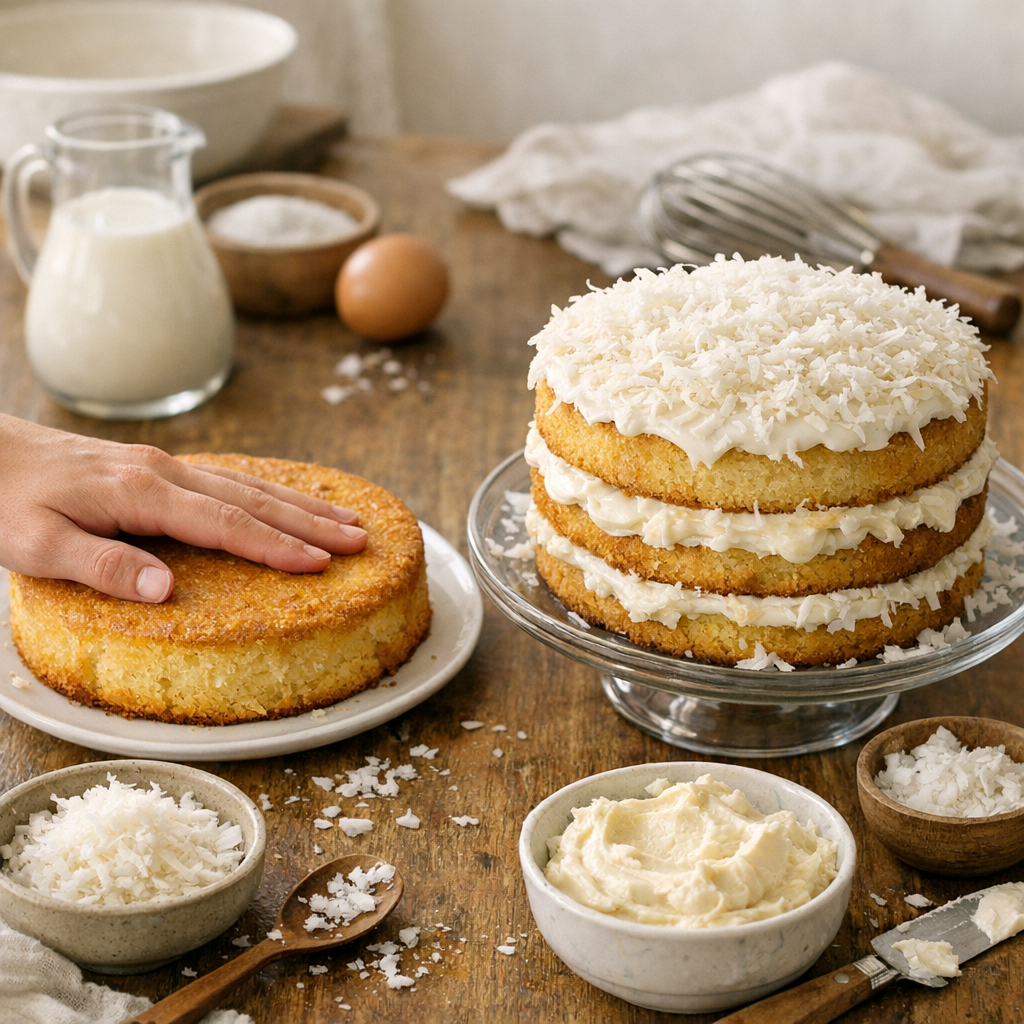 Comment obtenir un gâteau à la noix de coco très moelleux ou en plusieurs couches sans changer totalement les ingrédient