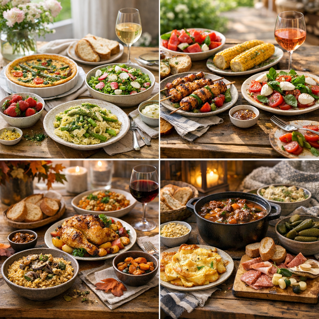 Idées de repas du soir par saison : printemps, été, automne, hiver