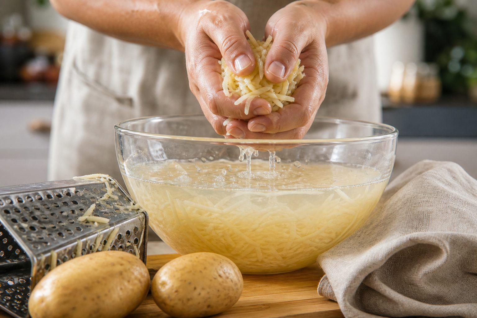 Comment conserver des pommes de terre râpées sans qu’elles noircissent avant la cuisson&nbsp;?