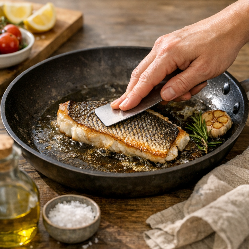 Cuisson à la poêle : le geste côté peau qui change tout