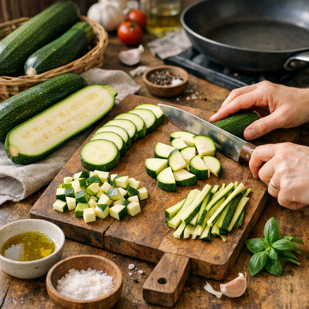 Bien choisir, couper et préparer les courgettes avant la cuisson