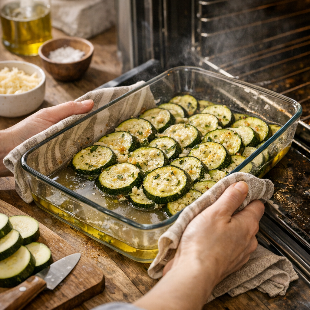 Pourquoi les courgettes rendent de l’eau au four et comment l’éviter