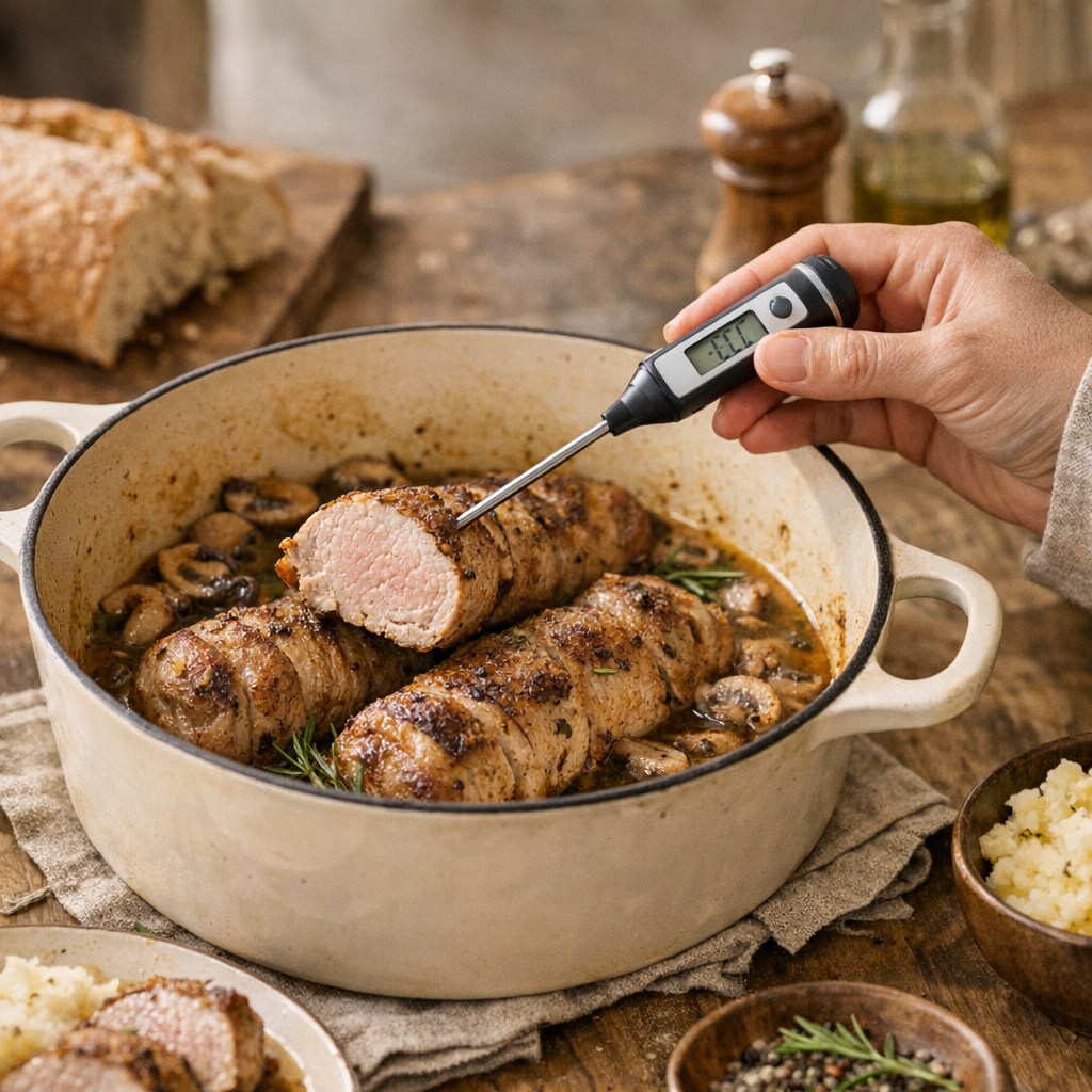 Comment voir si le filet mignon de porc est bien cuit ?