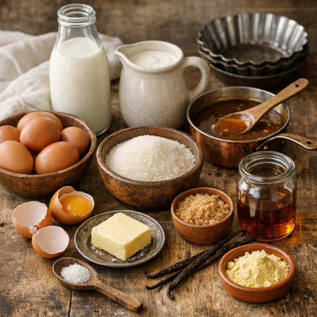 Ingrédients nécessaires pour réaliser un flan aux œufs à l’ancienne sans se tromper de version