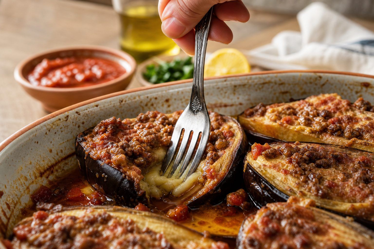 Le test du moelleux&nbsp;&nbsp;: corriger une aubergine sèche, grasse ou trop ferme