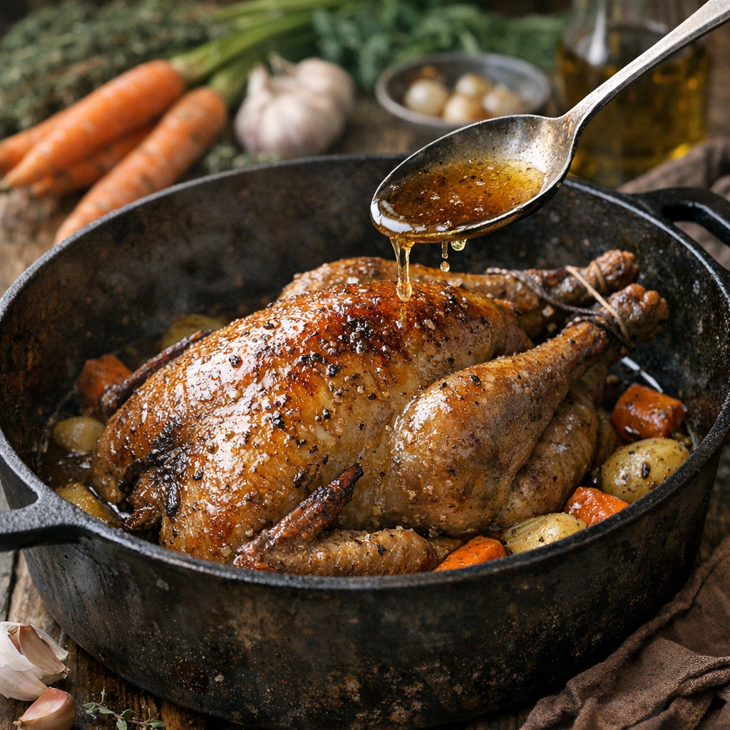 Comment réussir la cuisson d’une Pintade de 1,5 kg en Cocotte