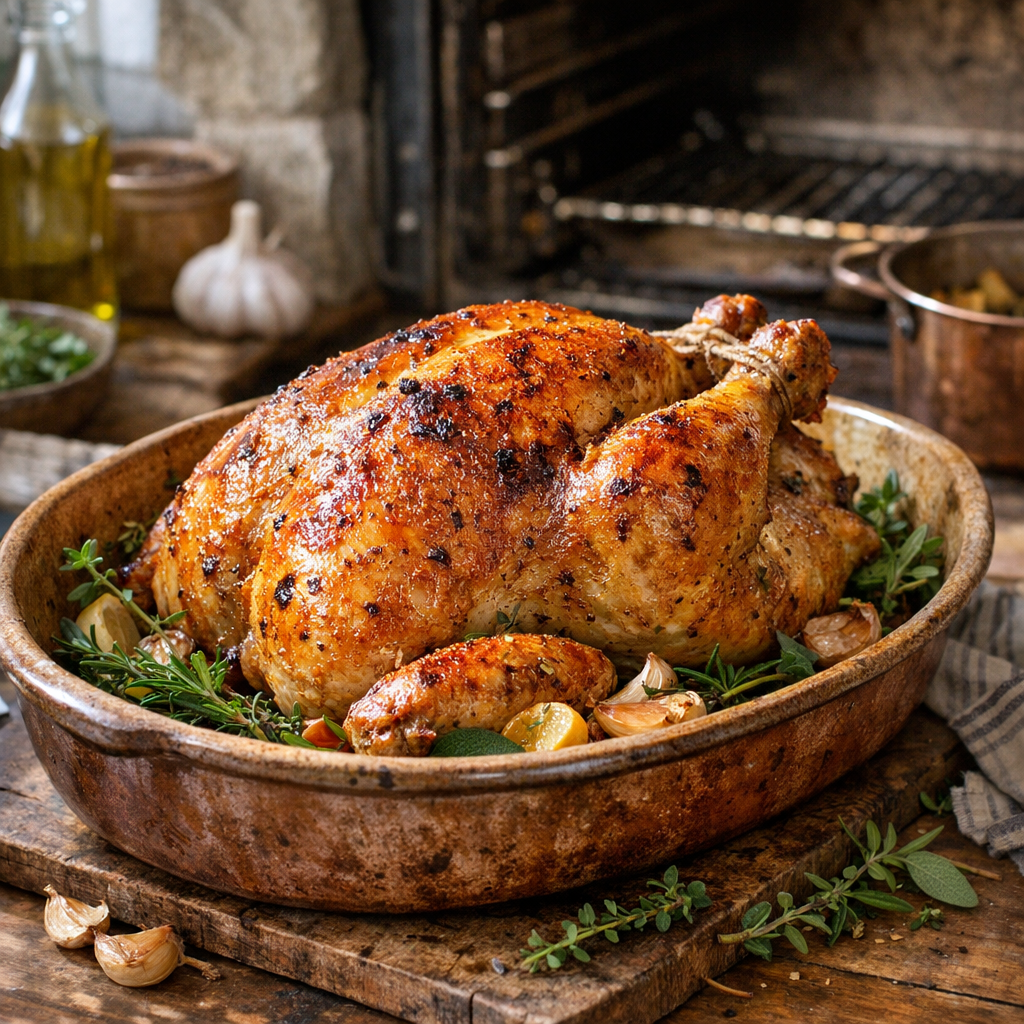 Comment réussir le temps de Cuisson d’un poulet au four de 2 kg