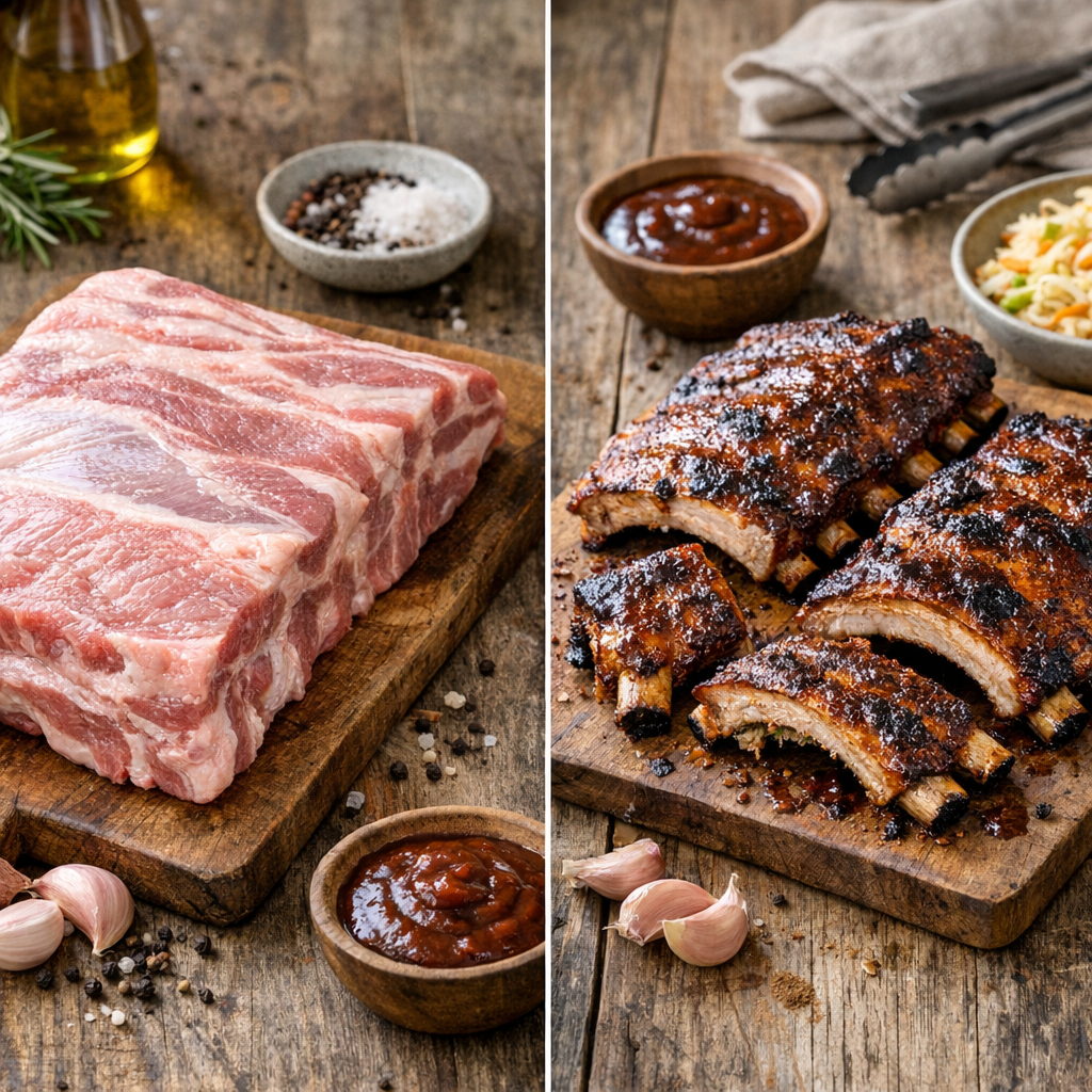 Quelle est la différence entre travers de porc et ribs ?